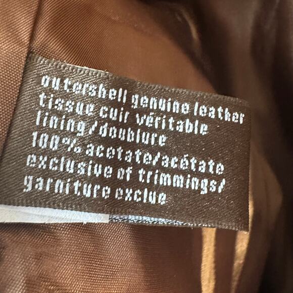 Danier‎ Vintage Leather Jacket Womens 2XL Brown Full Zip Butter Soft Above Knee - Picture 12 of 13